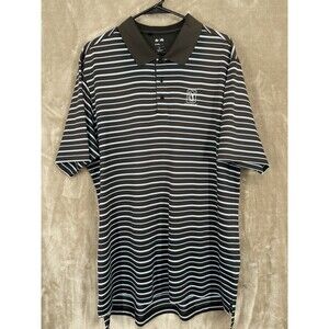🚀Adidas Climalite Golf Polo Shirt Mens XL Brown Blue Stripes TPC Sugarloaf Logo